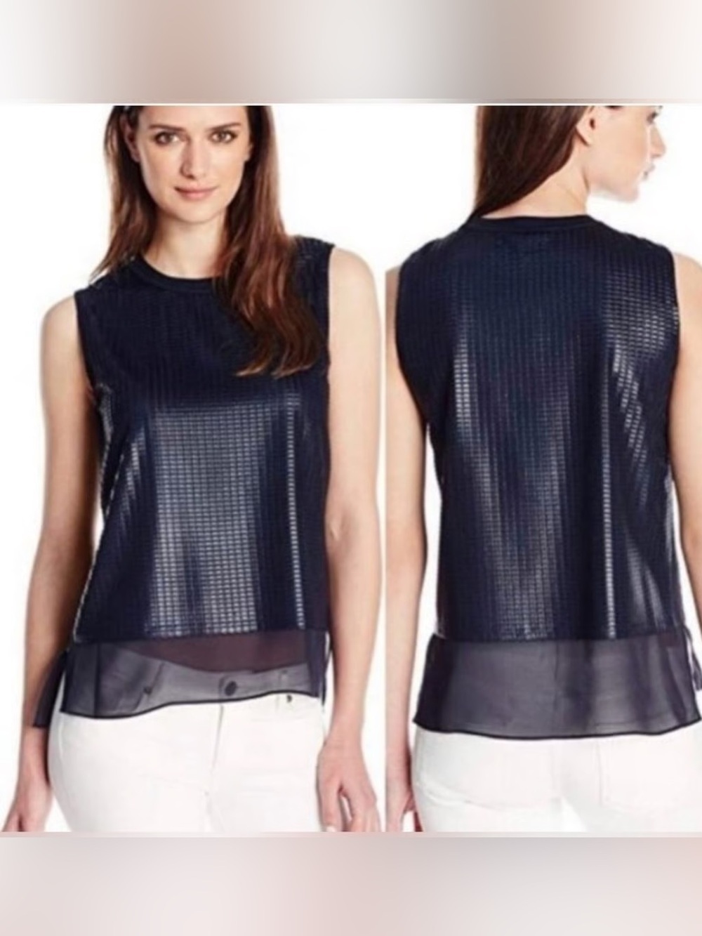 Vince silk lined black sleeveless top small
